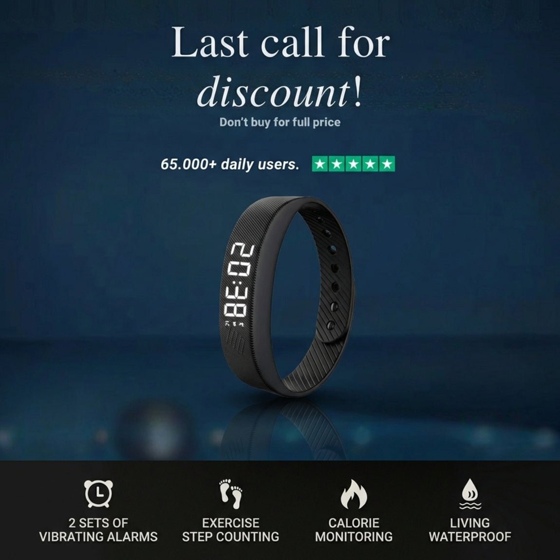 Alarme Wake-Up CalmEase Wake‑Up Alarm Pro, dispositivo com tela digital, botão de volume e design compacto para despertar suave.